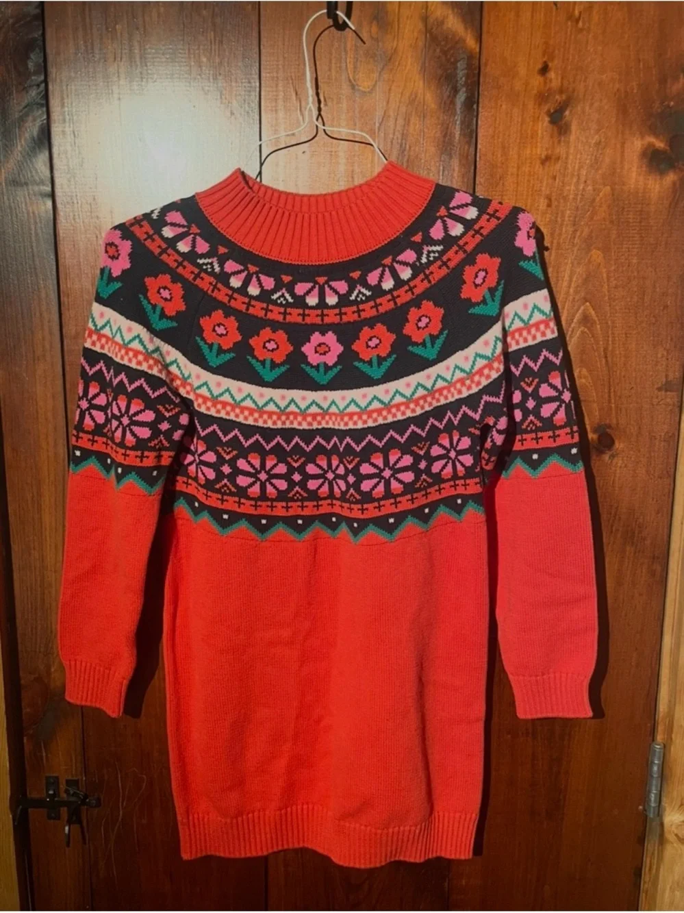 hanna andersson sweater dress Red Floral wash after wash Hanna Andersson Tiered Ruffle Sweater